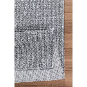 Natura Premium Kalite Kaymaz Tabanlı Doğal Yıkanabilir Kilim Oturma Odası Balkon Bahçe Mutfak Kilim Bk-102 Gri 80x200 Cm 80x200 cm