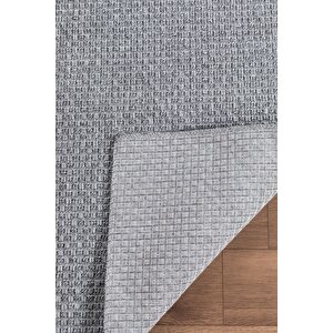 Natura Premium Kalite Kaymaz Tabanlı Doğal Yıkanabilir Kilim Oturma Odası Balkon Bahçe Mutfak Kilim Bk-102 Gri 80x200 Cm 80x200 cm