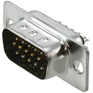 High-density D-sub Connector, 15-poles, Male, Solder Cups