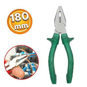 Çok Amaçlı Sağlam Ekonomik Pense 180 Mm Ergonomik Pvc İzole Saplı Tel Keblo Kesme Sıyırma Sıkma