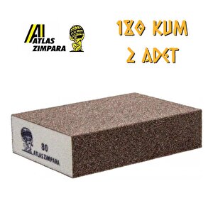 Sünger Zımpara - Kalın 4 Taraflı - 180 Kum - 2 Adet