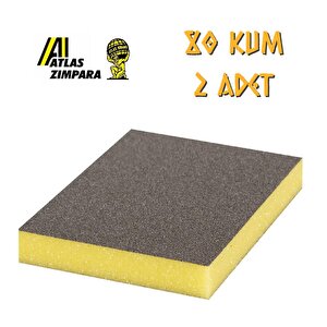 Sünger Zımpara - İnce 2 Taraflı - 80 Kum - 2 Adet