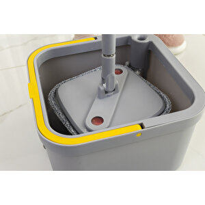 Ceraware Temiz Ile Kirli Suyu Ayıran Kare Mop +2 Yedek Bez Hediyeli Otomatik Hijyen Temizlik Seti