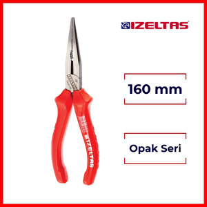 İzeltaş | İzole Karga Burun Pense, 160 Mm Opak Seri, Güvenli Ve Dayanıklı