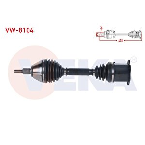 Komple Aks Sol On Volkswagen Polo (6r) 1.0 Tsi A-t Uzunluk 475 Mm 2009-