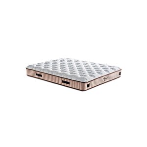 Line Visco Yatak 200x200 Cm Çift Kişilik 28 Cm Visco Süngerli Yaylı Lüks Yatak Orta Sert Krem Kumaş Krem