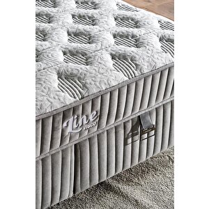 Line Visco Yatak 90x190 Cm Tek Kişilik 28 Cm Visco Süngerli Yaylı Lüks Yatak Orta Sert Koyu Gri