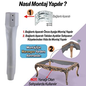 Erva Plastik Sehpa Ayağı 46 Cm Beyaz Renk Orta Ayak Zigon Sehpa Mobilya Masa Ayakları Beyaz 1 Adet