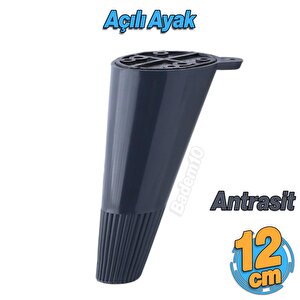 Açılı Konik 12 Cm Antrasit Ayak Mobilya Yükseltici Baza Ayağı Koltuk Kanepe Altı Puf Ayakları