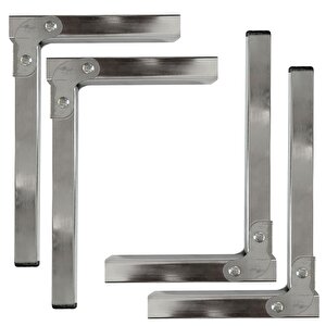 4 Adet Sofra Ayağı 22 Cm Metal Katlanır Siyah Taban Yer Sofrası Sini Altı Mobilya Ayak Sehpa Masa