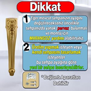 Nehir Plastik Sehpa Ayağı 40 Cm Gold Renk Orta Ayak Zigon Sehpa Mobilya Masa Ayakları Altın 1 Adet