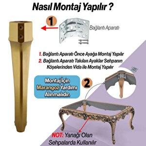 Nehir Plastik Sehpa Ayağı 40 Cm Gold Renk Orta Ayak Zigon Sehpa Mobilya Masa Ayakları Altın 1 Adet