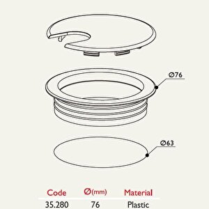 Plastik Kablo Kapağı Çap 63mm  Kayin