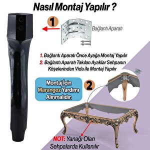 Erva Plastik Sehpa Ayağı 46 Cm Siyah Renk Orta Ayak Zigon Sehpa Mobilya Masa Ayakları Siyah 1 Adet