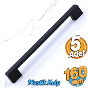 Gölcük 160 Mm (sert Plasti̇k) 5 Adet Siyah Mobilya Çekmece Mutfak Dolap Dolabı Kulpu Kulbu Kulpları