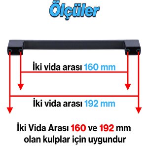 Gölcük 160 Mm (sert Plasti̇k) 5 Adet Siyah Mobilya Çekmece Mutfak Dolap Dolabı Kulpu Kulbu Kulpları