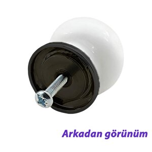 15 Adet Hanımeli Kulp Beyaz Polimer Düğme Kulp Siyah Tablalı Mobilya Mutfak Dolabı Çekmece Kulbu Kulpları