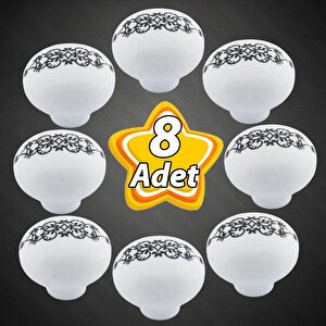 8 Adet Hanımeli Kulp Beyaz Polimer Düğme Kulp Mantar Mobilya Mutfak Dolabı Çekmece Kulbu Kulpları