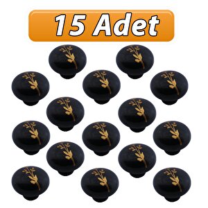 15 Adet Asya Kulp Siyah Polimer Düğme Kulp Mantar Mobilya Mutfak Dolabı Çekmece Kulbu Kulpları