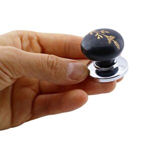 15 Adet Asya Kulp Siyah Polimer Düğme Kulp Krom Tabla Mobilya Mutfak Dolabı Çekmece Kulbu Kulpları