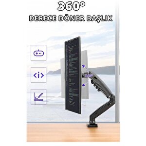 Tayfun 19'' Inç  Lcd Led Monitör Masa Üstü  Full Hareketli Askı Aparatı