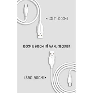 Şarj Ve Veri Aktarım Hızlı Şarj Kablosu 2 Metre Ls362 Lightning