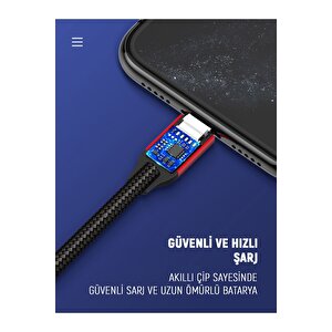 Şarj Ve Veri Aktarım Kablosu 1 Metre Li̇ghtning Kırmızı -ls431