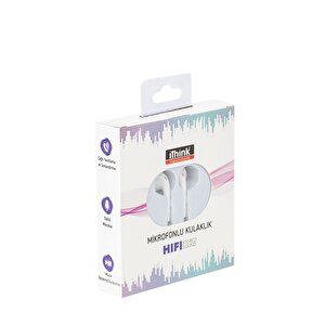 Kablolu Kulakiçi Mikrofonlu Kulaklık Kl-250 Beyaz