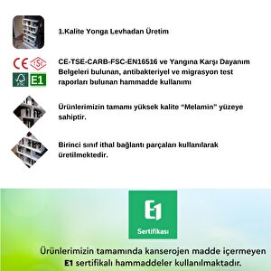 Erc Luna Duvara Montajlı Kitaplık, Raf Beyaz