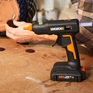 Worx Wx045.9 20volt 11mm Profesyonel Sıcak Mum Silikon Tabancası + 10 Silikon (akü Dahil Değildir)