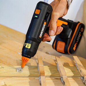 Worx Wx045.9 20volt 11mm Profesyonel Sıcak Mum Silikon Tabancası + 10 Silikon (akü Dahil Değildir)