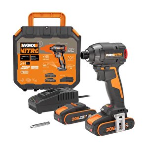Wx265 20volt 2.0ah Li-ion Çift Akülü 200nm Kömürsüz Profesyonel Şarjlı Darbeli Tornavida