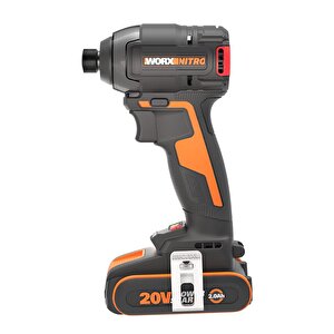Wx265 20volt 2.0ah Li-ion Çift Akülü 200nm Kömürsüz Profesyonel Şarjlı Darbeli Tornavida