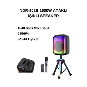 Ayakli Işikli Büyük Boy Kablosuz Mi̇krofonlu Hoparlör Speaker