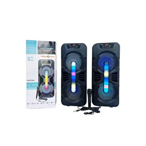 Gts-1702 Taşınabilir  Bluetooth Mikrofonlu Rgb Işıklı 8x2 Inç Hoparlör Fm Radyo Usb Tf Kart