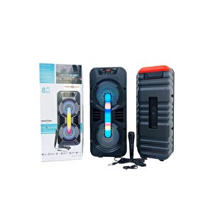 Gts-1702 Taşınabilir  Bluetooth Mikrofonlu Rgb Işıklı 8x2 Inç Hoparlör Fm Radyo Usb Tf Kart