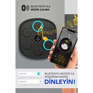Bluetooth Hoparlör Boks Eğitim Makinesi Rgb Müzikli Genç Yetişkin Boks Egzersizi Eldiven Hediyeli