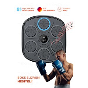 Bluetooth Hoparlör Boks Eğitim Makinesi Rgb Müzikli Genç Yetişkin Boks Egzersizi Eldiven Hediyeli