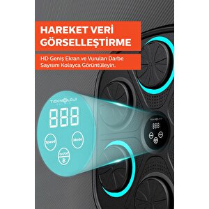 Bluetooth Hoparlör Boks Eğitim Makinesi Rgb Müzikli Genç Yetişkin Boks Egzersizi Eldiven Hediyeli