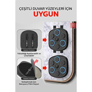 Bluetooth Hoparlör Boks Eğitim Makinesi Rgb Müzikli Genç Yetişkin Boks Egzersizi Eldiven Hediyeli