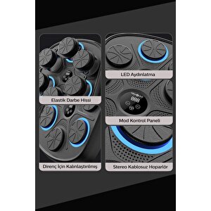 Bluetooth Hoparlör Boks Eğitim Makinesi Rgb Müzikli Genç Yetişkin Boks Egzersizi Eldiven Hediyeli