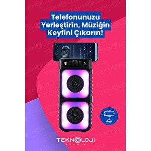 Bluetooth Hoparlör Rgb Işıklı Extra Bass Fm/sd/aux/flaş Mikrofonlu Ses Bombası Speaker Müzik Çalar