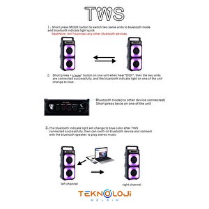 Bluetooth Hoparlör Rgb Işıklı Extra Bass Fm/sd/aux/flaş Mikrofonlu Ses Bombası Speaker Müzik Çalar