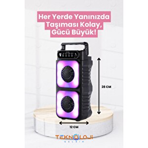 Bluetooth Hoparlör Rgb Işıklı Extra Bass Fm/sd/aux/flaş Mikrofonlu Ses Bombası Speaker Müzik Çalar