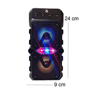 Bluetooth Hoparlör Mikrofonlu Ses Bombası Speaker Müzik Çalar Rgb Işıklı Extra Bass Fm/sd/aux/flaş