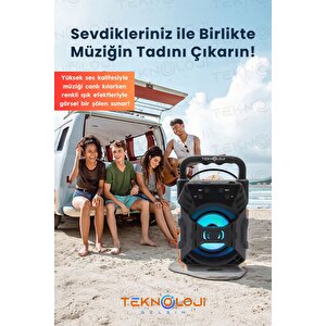 Bluetooth Hoparlör Taşınabilir Ses Bombası Led Işıklı Extra Bass Ses Radyolu Speaker Sd Kart-usb