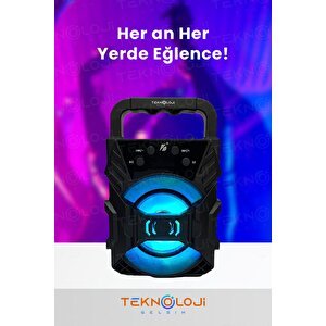 Bluetooth Hoparlör Taşınabilir Ses Bombası Led Işıklı Extra Bass Ses Radyolu Speaker Sd Kart-usb