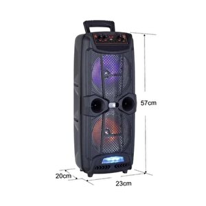 Bluetooth Hoparlör Ultra Büyük 8 Inç*2 Çift Parti Hoparlör Işıklı Mikrofonlu 60cm Speaker Aux/fm/usb