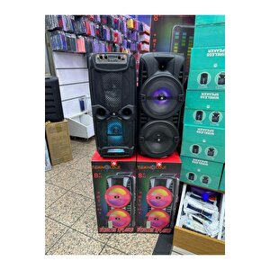 Bluetooth Hoparlör Ultra Büyük 8 Inç*2 Çift Parti Hoparlör Işıklı Mikrofonlu 60cm Speaker Aux/fm/usb