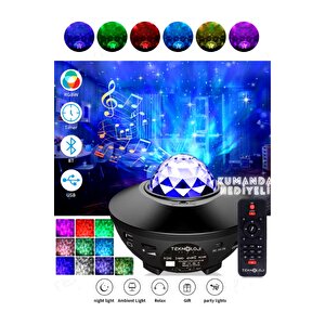 Galaksi Projektör Gece Lambası Bluetooth Hoparlör Disko Topu Yıldızlı Rgb Star Light Tavan Aydınltma